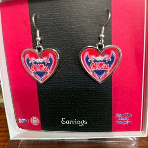 Ole Miss Heart Earrings
